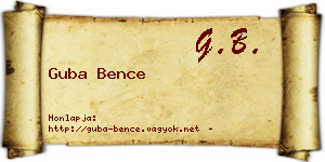 Guba Bence névjegykártya
